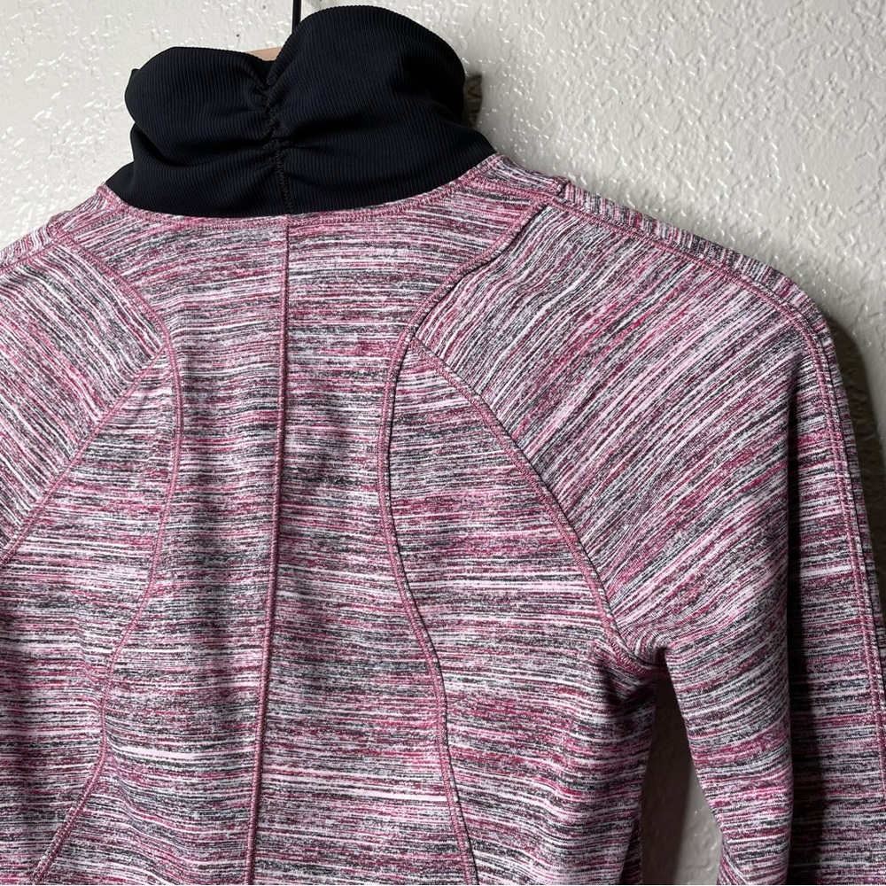 Lululemon Runderful 1/2 Zip Space Dye Camo Berry Rumble Multi Workout Jacket - Picture 12 of 13